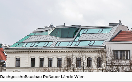 Dachgeschossausbau<br>Wien Roßauer Lände